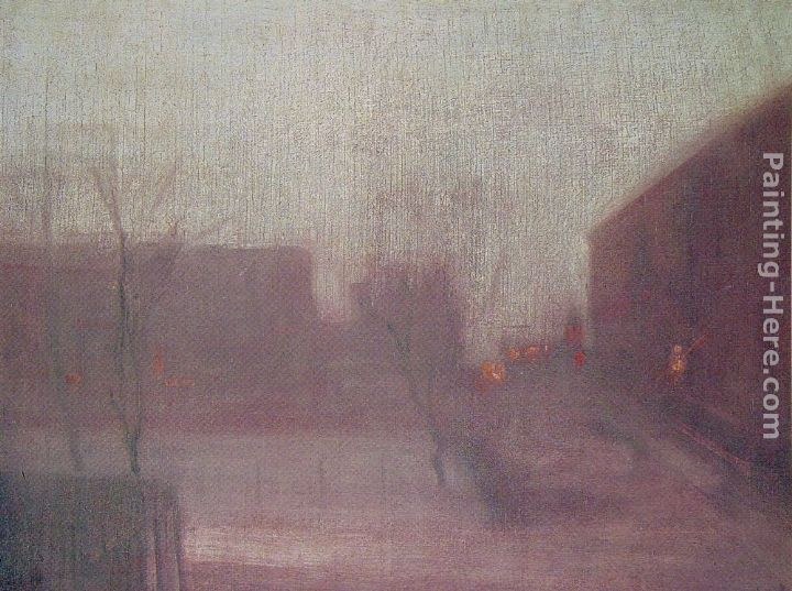 James Abbott McNeill Whistler Nocturne Trafalgar Square - Chelsea Snow